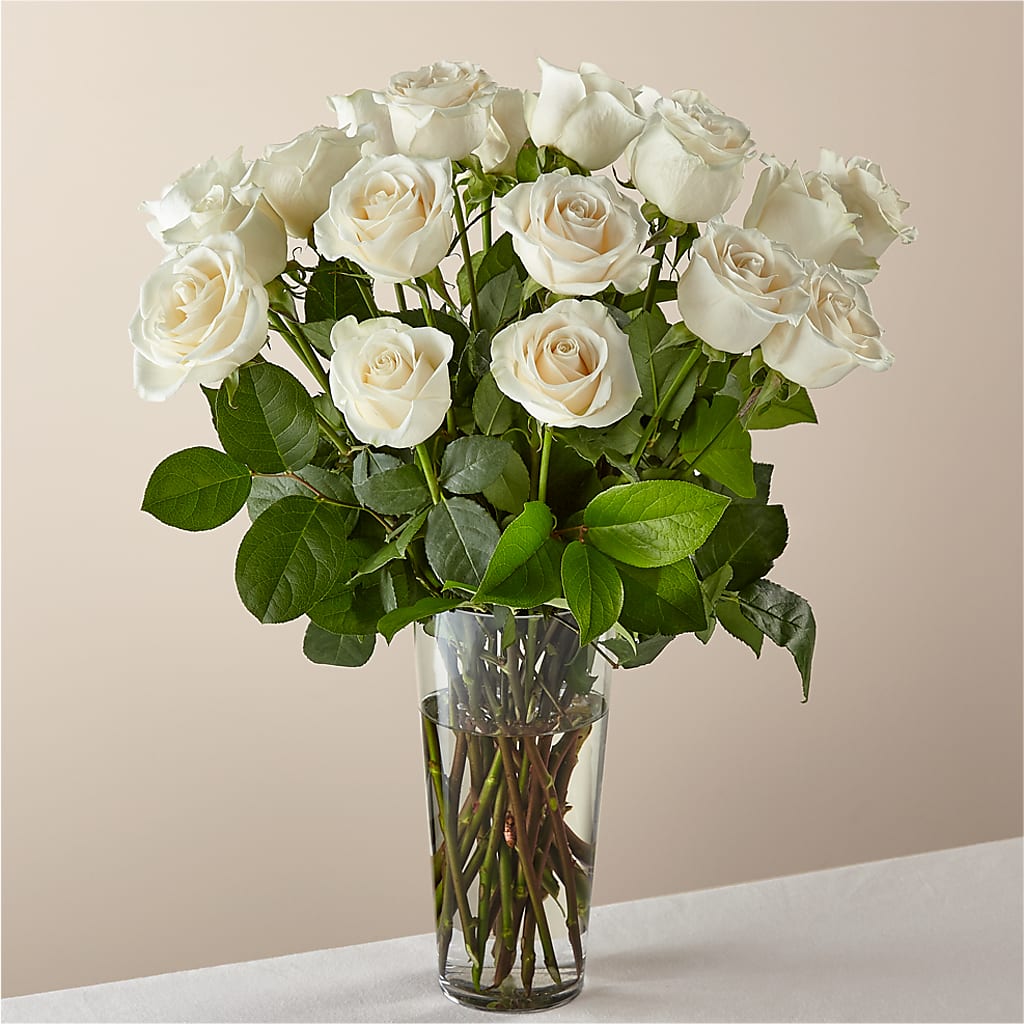 Long Stem White Rose Bouquet – Blue Poppy Flower Co, Mount Gilead OH