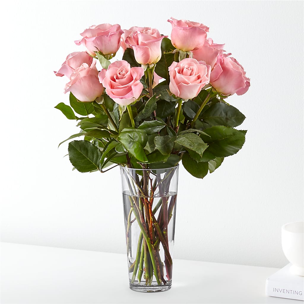 Long Stem Pink Rose Bouquet – Blue Poppy Flower Co, Mount Gilead OH