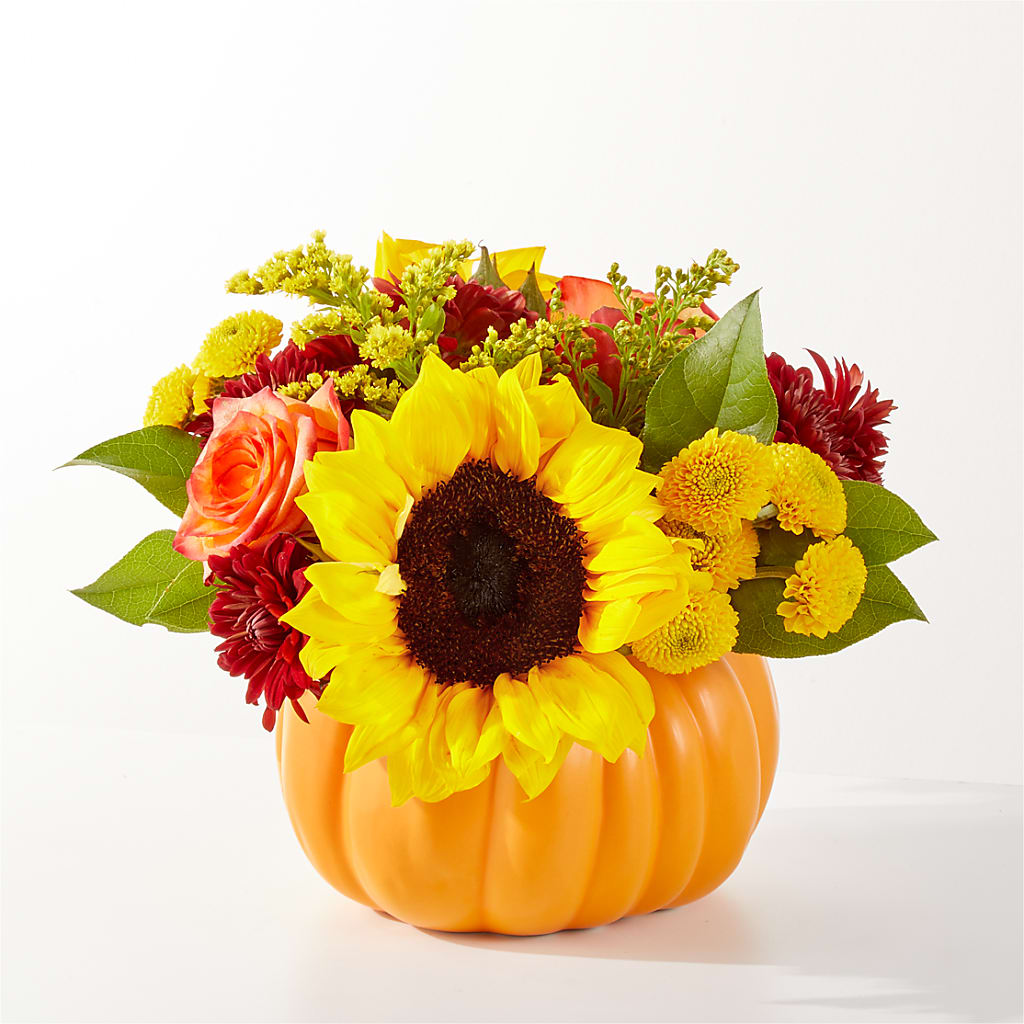 Golden Gourd Pumpkin Bouquet – Blue Poppy Flower Co, Mount Gilead OH