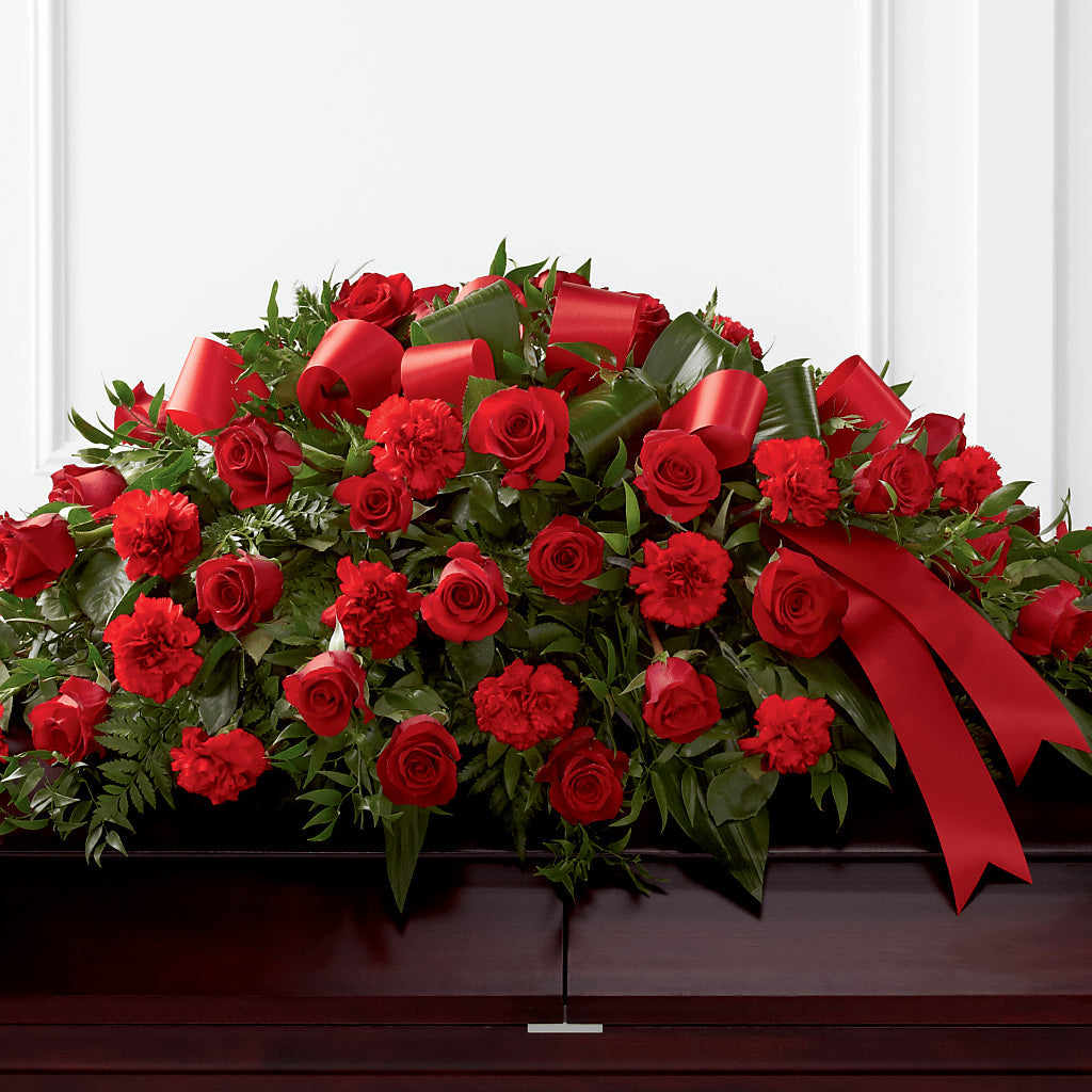 Tribute of Life Casket Spray – Blue Poppy Flower Co, Mount Gilead OH