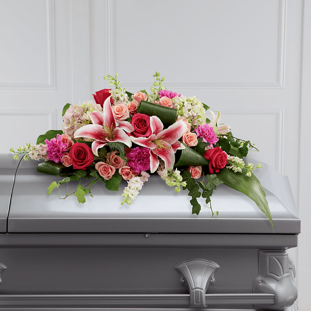 Splendid Grace Casket Spray – Blue Poppy Flower Co, Mount Gilead OH