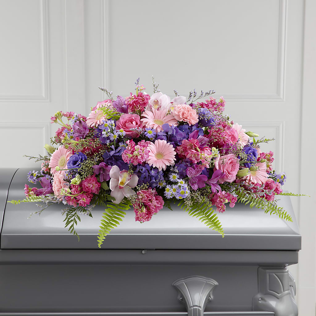 Glorious Garden Casket Spray – Blue Poppy Flower Co, Mount Gilead OH