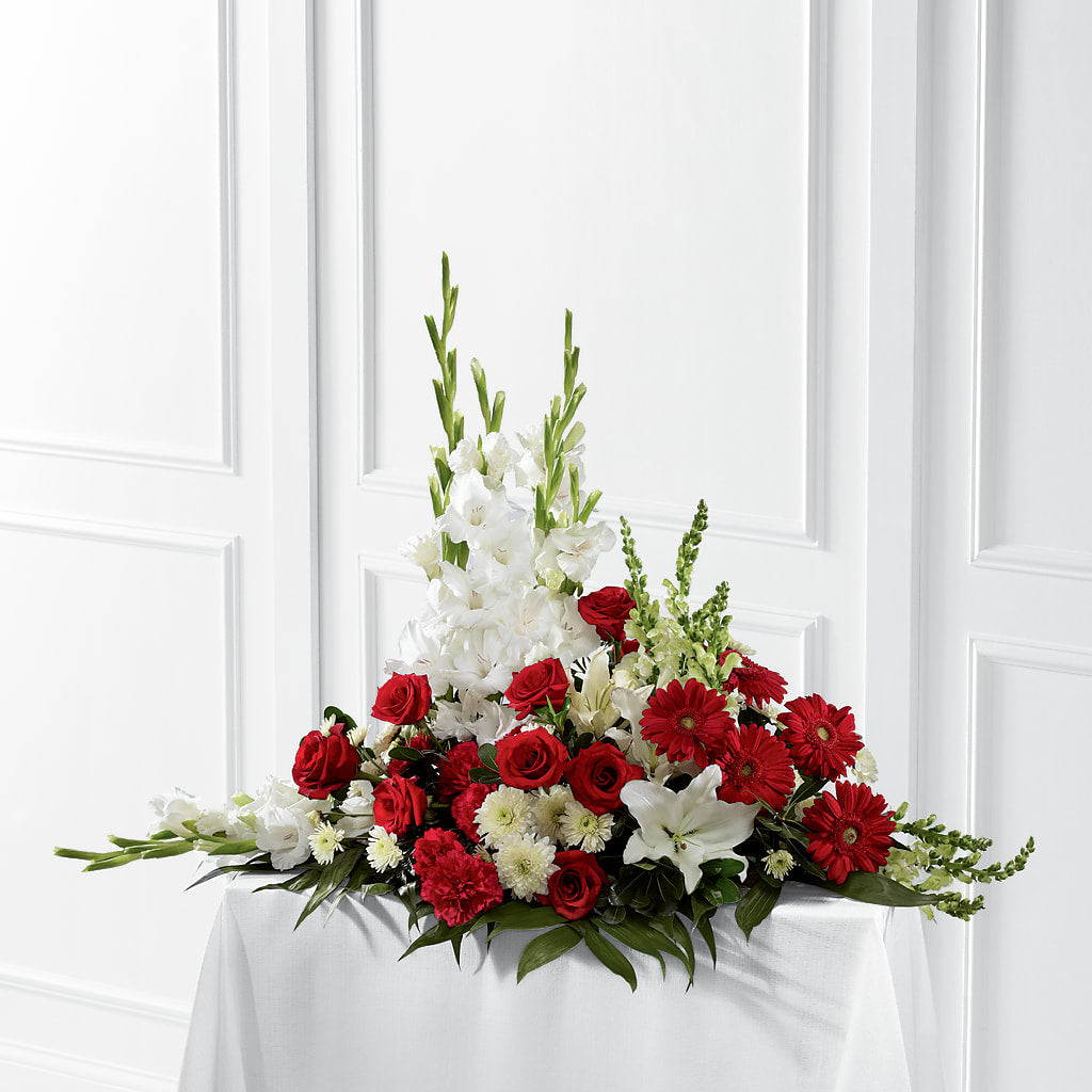 Crimson & White Arrangement – Blue Poppy Flower Co, Mount Gilead OH