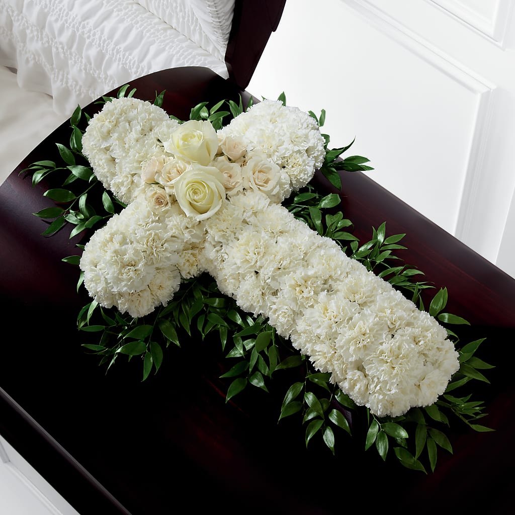 Peaceful Memories Casket Spray (Standard) – Blue Poppy Flower Co, Mount Gilead OH