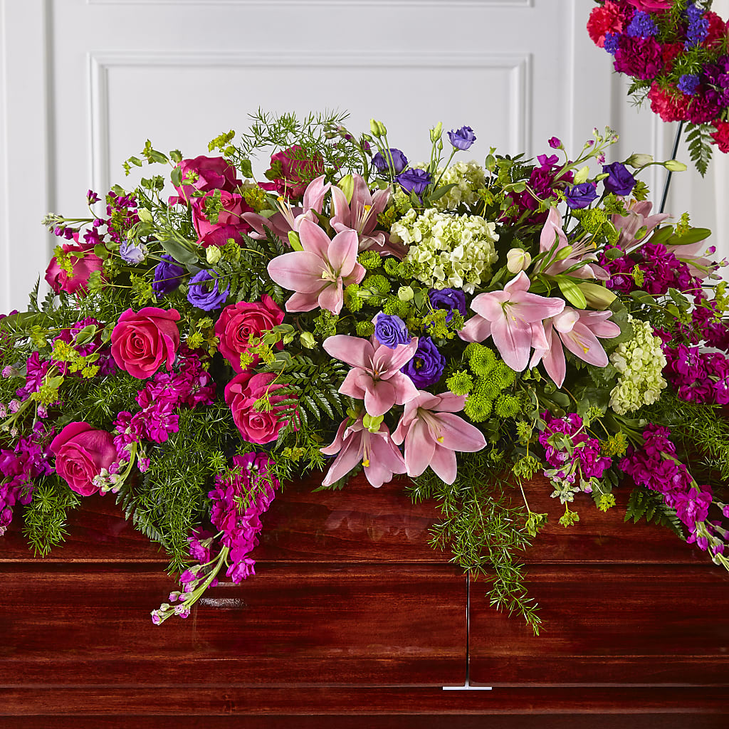 Radiant Tribute Casket Spray – Blue Poppy Flower Co, Mount Gilead OH