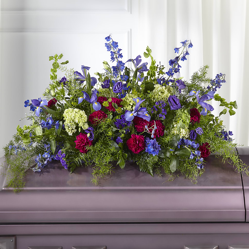 Always Treasured Casket Spray – Blue Poppy Flower Co, Mount Gilead OH