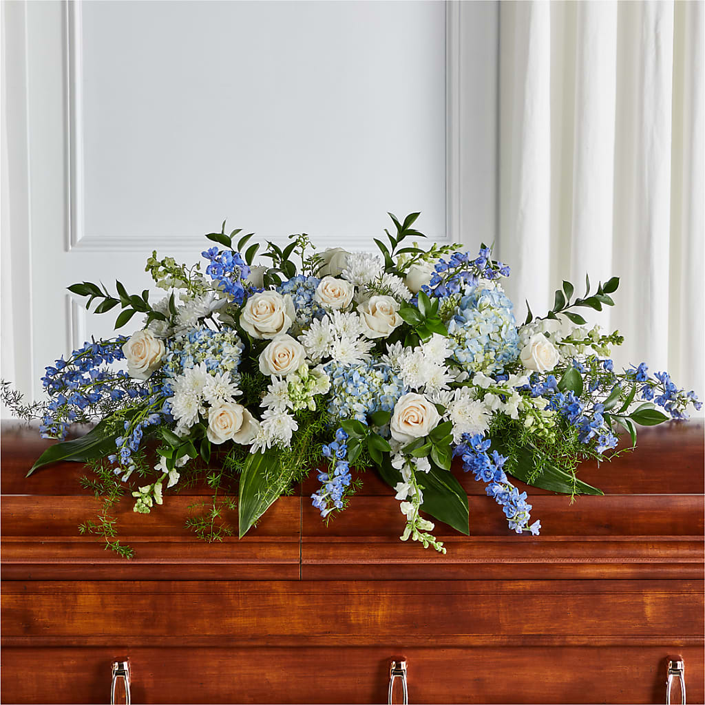 Timeless Essence Casket Spray – Blue Poppy Flower Co, Mount Gilead OH