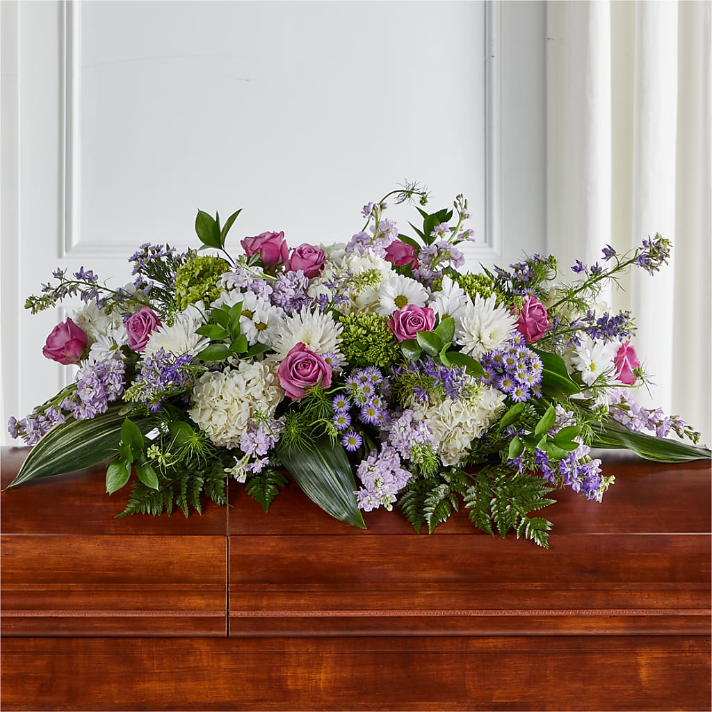 Meadows of Serenity Casket Spray – Blue Poppy Flower Co, Mount Gilead OH