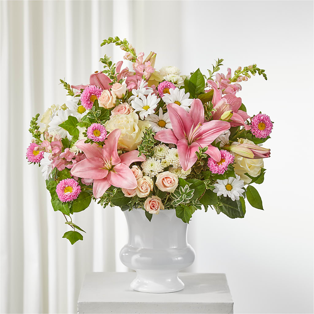 Empathetic Blooms Urn Arrangement – Blue Poppy Flower Co, Mount Gilead OH