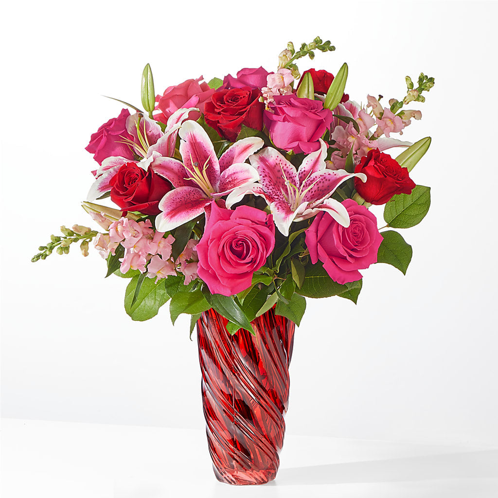 Always You Bouquet with Luxe Swirl Vase – Blue Poppy Flower Co, Mount Gilead OH