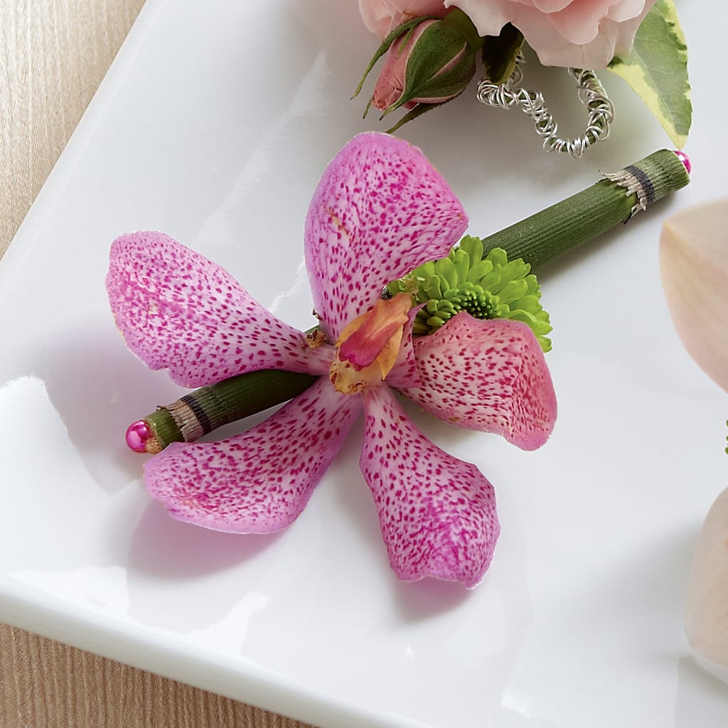 Pink Mokara Boutonniere – Blue Poppy Flower Co, Mount Gilead OH