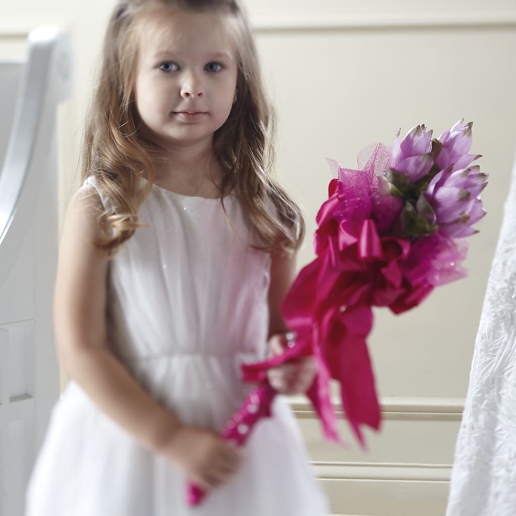 Sparkle Pink Flower Girl Bouquet – Blue Poppy Flower Co, Mount Gilead OH