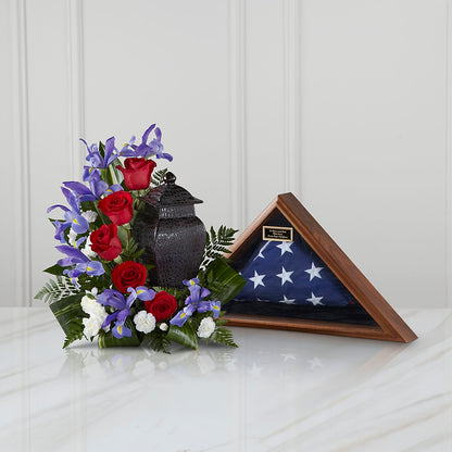 Patriotic Tribute Arrangement –  Blue Poppy Flower Co, Mount Gilead OH
