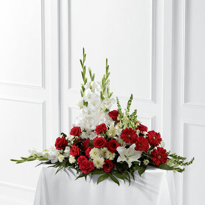 Crimson & White Arrangement –  Blue Poppy Flower Co, Mount Gilead OH