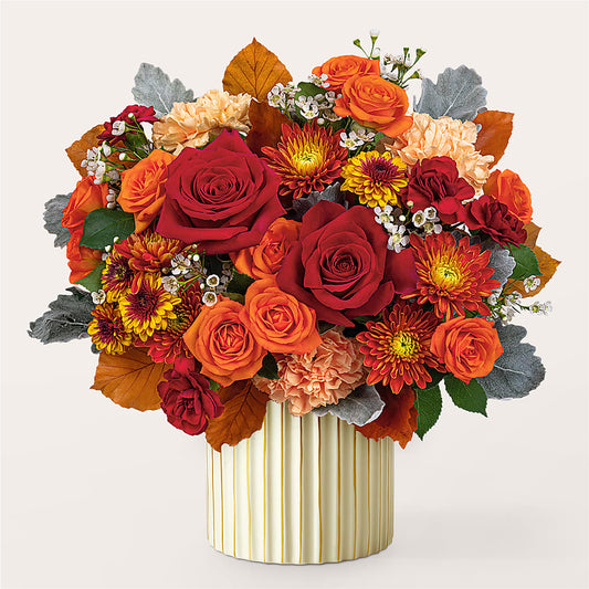 Merlot Bouquet with Ivory Vase –  Blue Poppy Flower Co, Mount Gilead OH