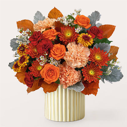 Merlot Bouquet with Ivory Vase –  Blue Poppy Flower Co, Mount Gilead OH