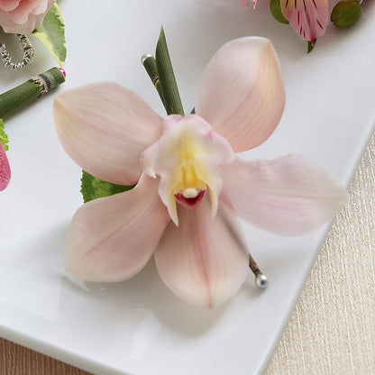 Pink Cymbidium Boutonniere –  Blue Poppy Flower Co, Mount Gilead OH