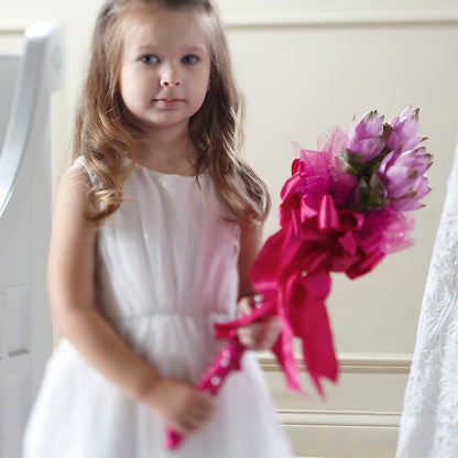 Sparkle Pink Flower Girl Bouquet –  Blue Poppy Flower Co, Mount Gilead OH