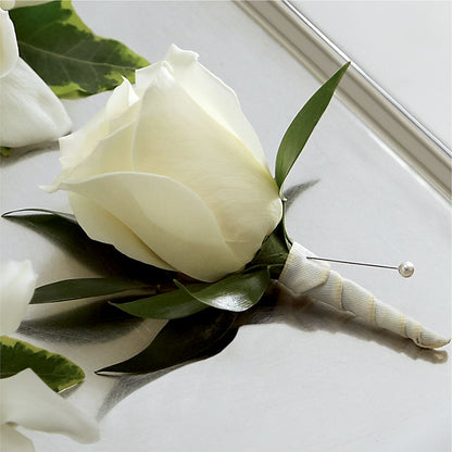 White Rose Boutonniere –  Blue Poppy Flower Co, Mount Gilead OH